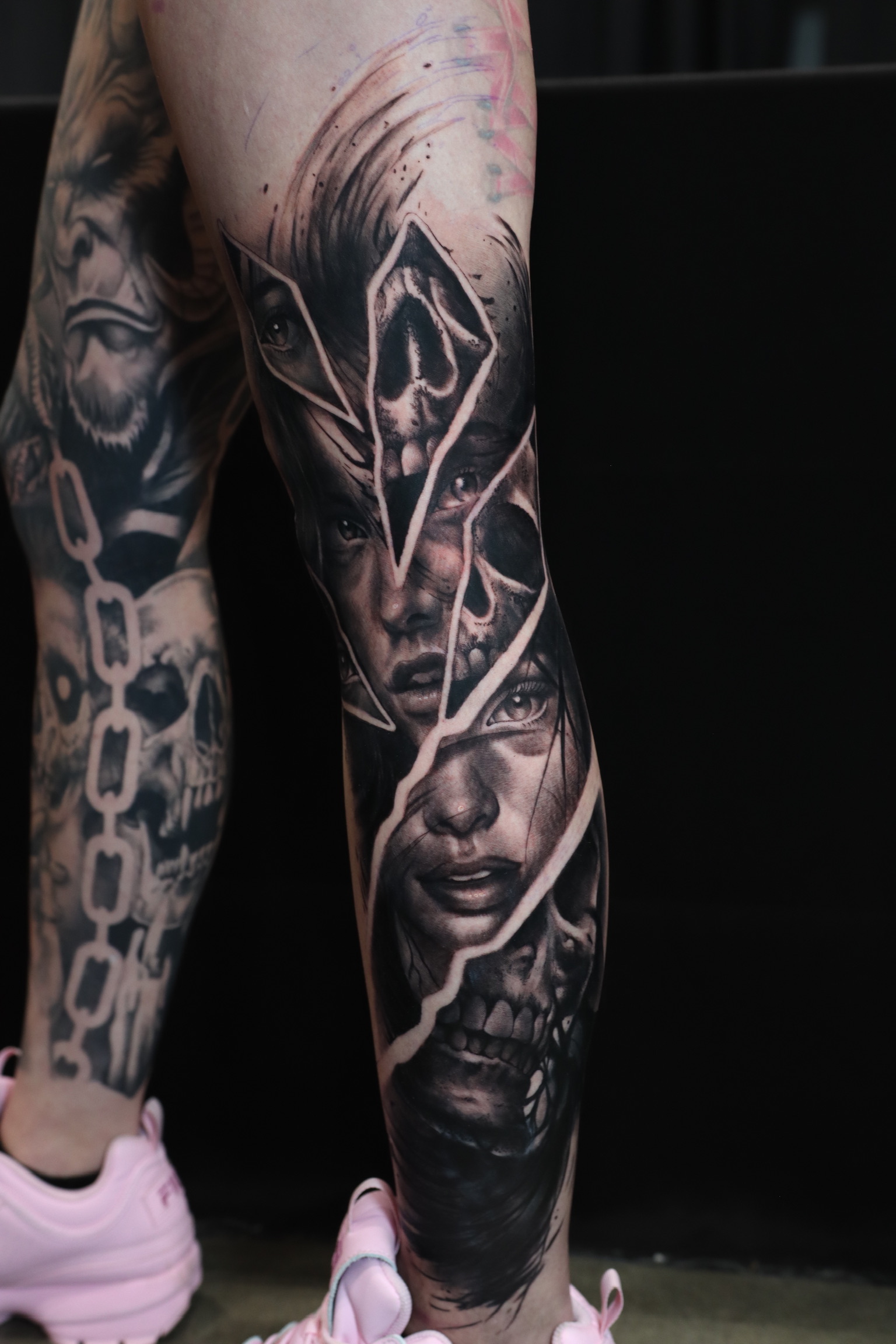 Broken Glass Faces & Skulls